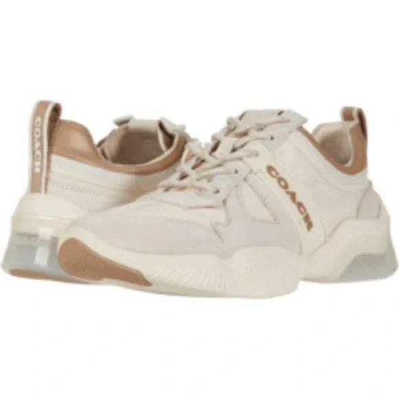COACH Citysole Sue Runner Sneakers in Color Chalk/Taupe Size 9.5 B - Picture 1 of 12